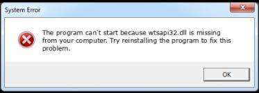 WTSAPI32.dll error