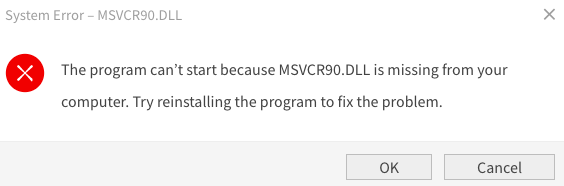 msvcr90.dll missing download