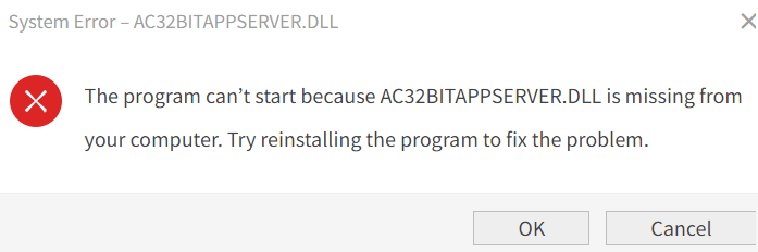 ac32bitappserver.dll mising download