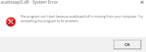 acattssapi5.dll missing download