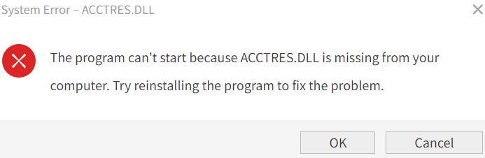 acctres.dll missing download
