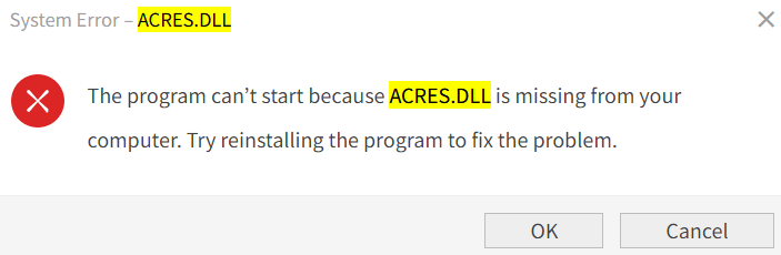 acres.dll missing download