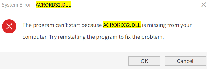 acrord32.dll missing download