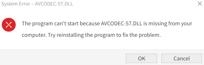 avcodec-58.dll missing download